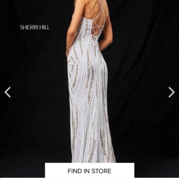 SOLD2018 spring Sherri Hill style #51743 in ivory - Picture 6 of 8